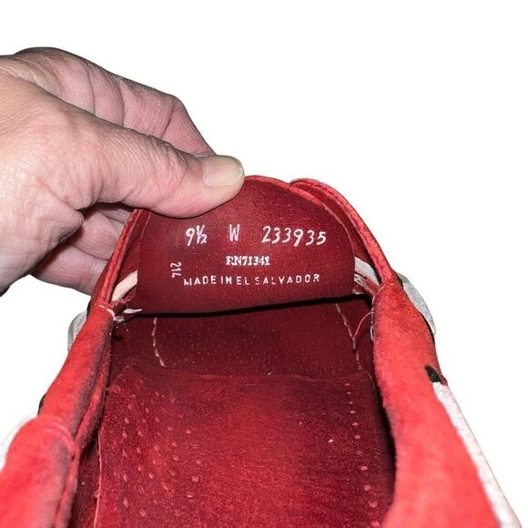 Vintage L.L. Bean Womens 9.5 Red Leather Topsider Boat Shoes White Rubber Soles - Picture 8 of 8